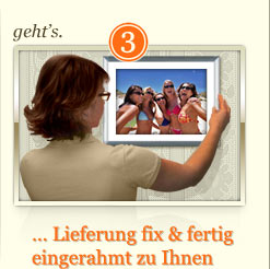 Fotoservice mit EInrahmung inkl. Bilderrahmen und Passepartout.